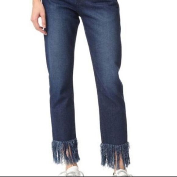 3 x 1 Blue Straight Fringe Jeans Size 28 - Picture 3 of 5